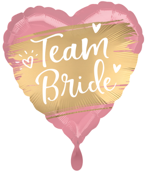 Folienballon herzförmig - Team Bride - ø 43cm